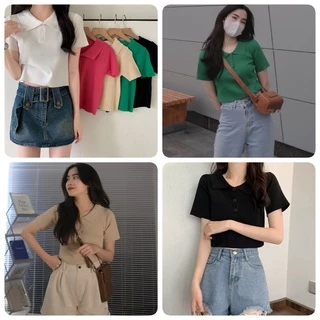 Áo Croptop Nữ Chất Len Dệt Kim Hàng Quảng Châu Cao Cấp