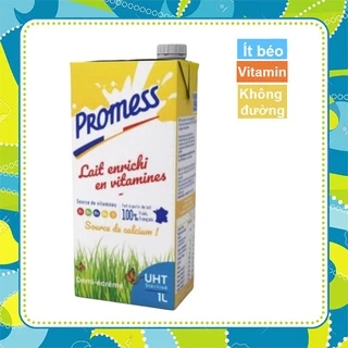 Date 12/2024-Hộp 1L sữa tươi không đường bổ sung Vitamin Promess (mới nhất).