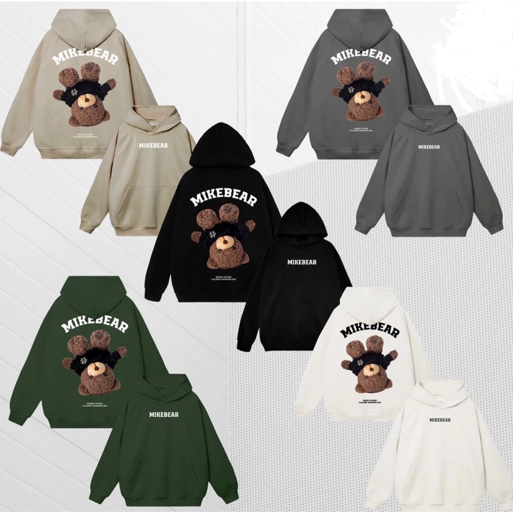 Áo Hoodie MikeBear- Zip/Trơn - Chất Nỉ bông Không Xù Siêu ấm, Áo Hoodie Unisex Nam Nữ