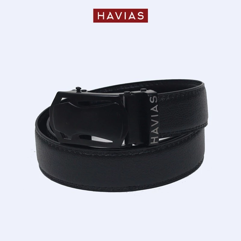 Dây lưng nam da thật cao cấp Metal HAVIAS mạnh mẽ, nam tính kèm mặt khoá hình tấm khiên chắc chắn