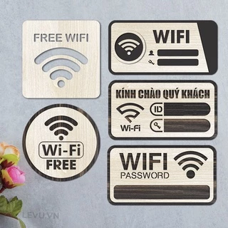 Bảng gỗ password wifi, bảng wifi bằng gỗ ghi thông tin wifi cho quán