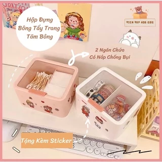 Hộp đựng bông tẩy trang - tăm bông 💥FREESHIP💥 đồ gia dụng, decor thông minh, tiện dụng - hộp đựng chống nước PK102