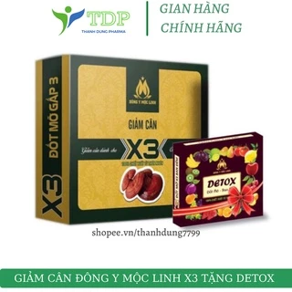 Giảm Cân Đông Y Mộc Linh X3 ( 30 viên/ hộp)_ Tặng kèm 20 viên Detox ban đêm