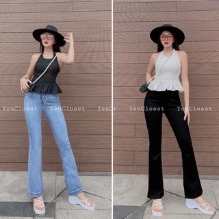 [Freeship]Hình chính chủ kèm feedback của khách - Quần jeans loe hàng thiết kế siêu xịn , co giãn nhiều , tôn dáng