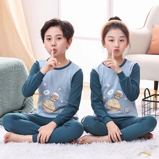 50 Màu sắc Bộ Đồ Ngủ Dài Mặc Nhà 100% cotton In Hoạt Hình 50 Màu Kích Thước 3-4Y 110 Cho Bé Trai