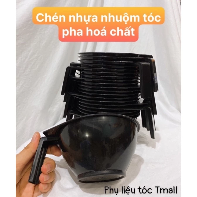 Chén nhuộm tóc chén nhựa pha hóa chất ( loại tốt ) 🍥FREESHIP🍥 chất liệu nhựa bền thiết kế nhỏ gọn quai cầm dài giá rẻ  .