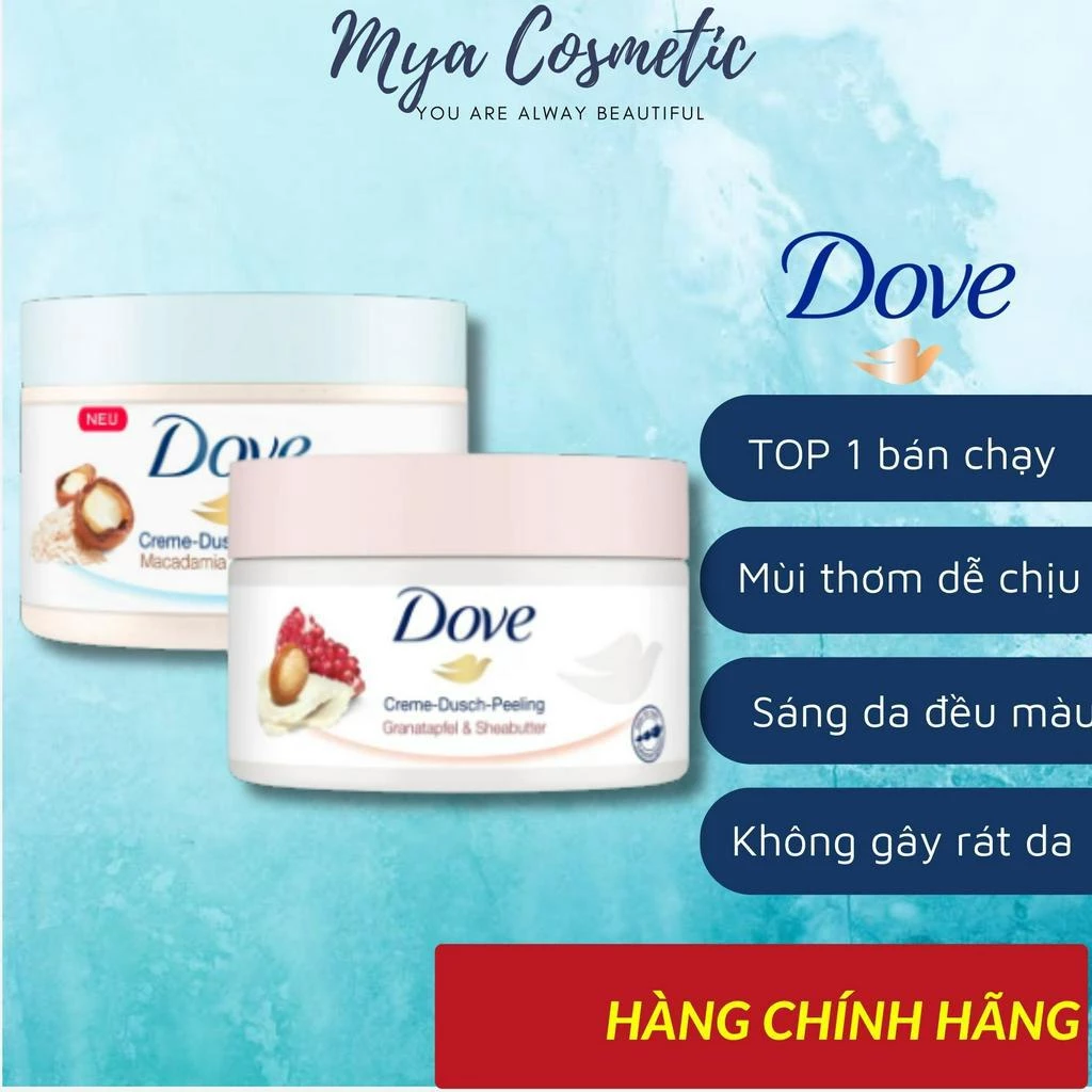 Tẩy Da Chết Toàn Thân DOVE Chăm Sóc Da Dưỡng Trắng Cấp Ẩm Exfoliating Body Polish