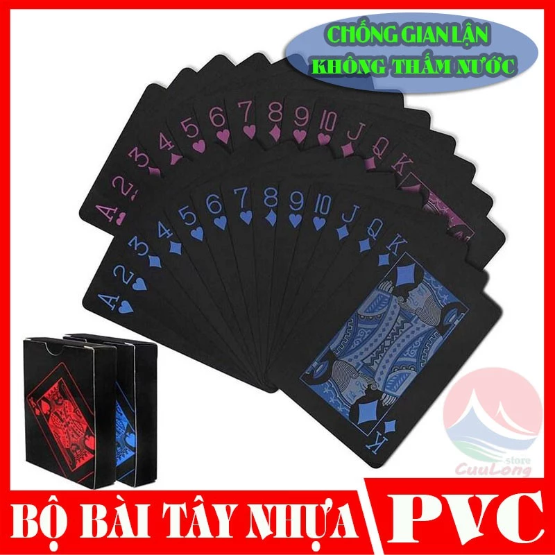 Bộ Bài Tây Nhựa PVC Chống Thấm Nước giảm gian lận chia bài dễ dàng poker plastic tú lơ khơ đẹp