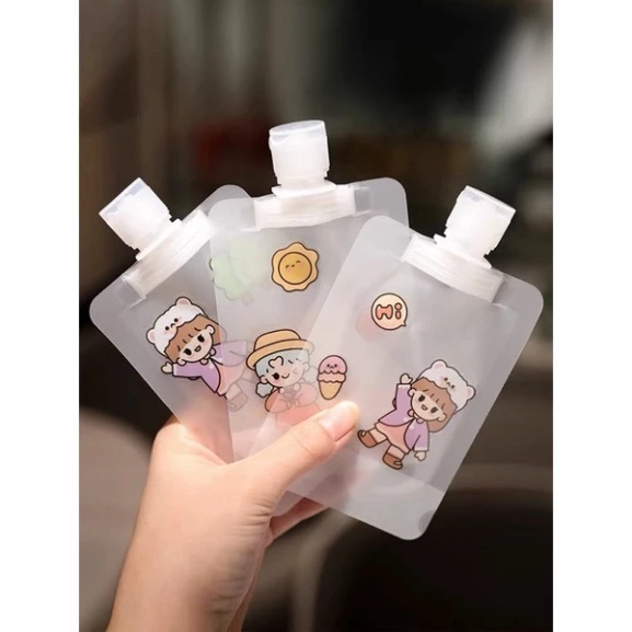 Sét 3 Chai chiết mỹ phẩm 30ml/ 50ml/ 100ml -dầu gội , sữa tắm - Túi chiết mỹ phẩm du lịch trong suốt mini chống nước
