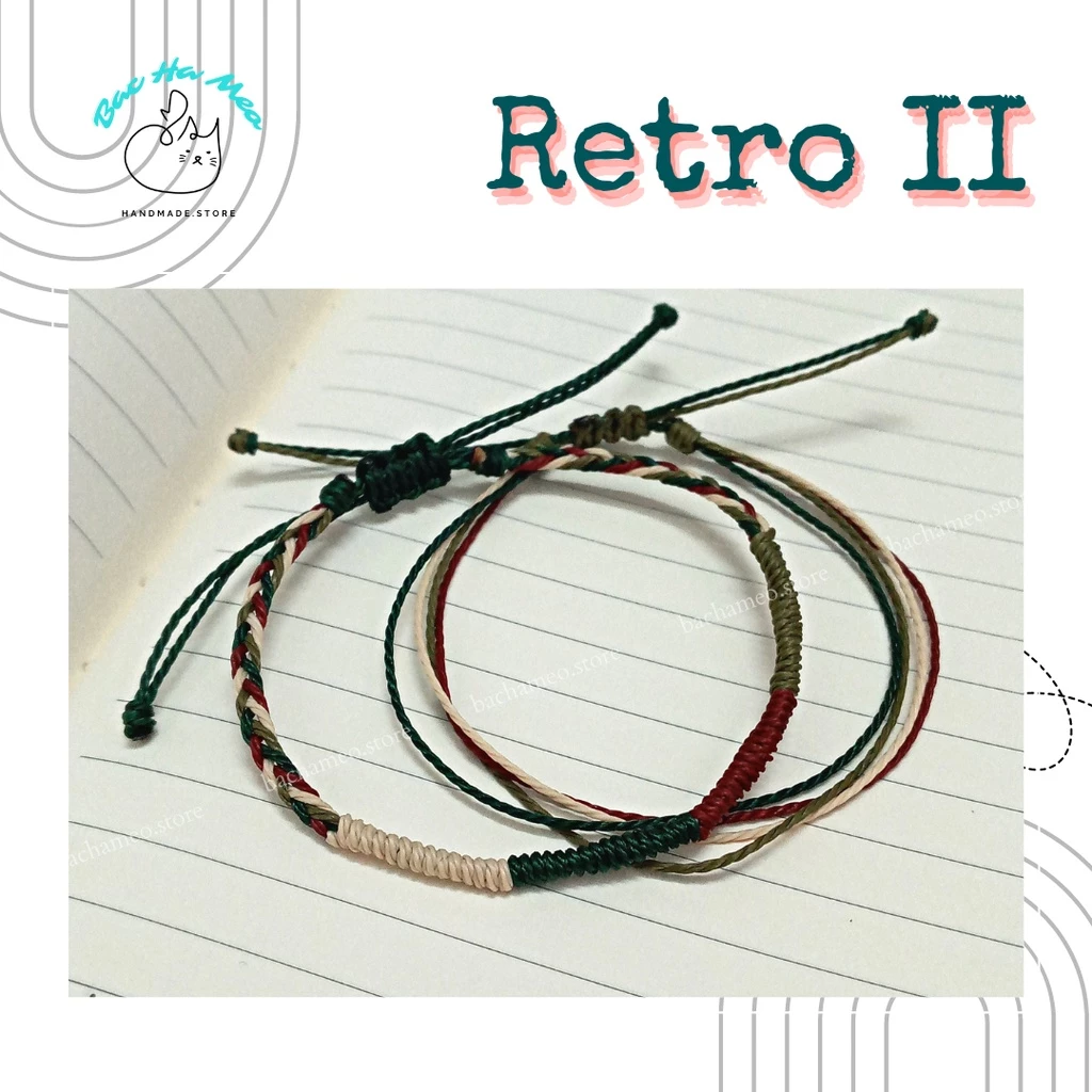 Set vòng tay waterproof RETRO II - Vòng tay Bachameo - Vòng tay handmade (Có size chân)