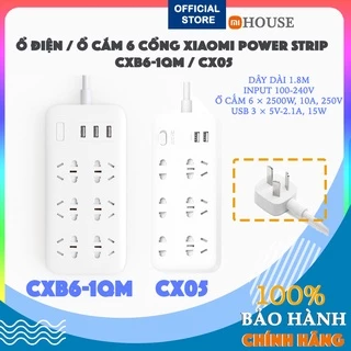 Hỏa tốc • Ổ cắm ZMI Power Strip 6 cổng 2 USB CX05 - Ổ điện  Xiaomi Mi Power Strip 6 cổng 3 USB CXB6-1QM  - MiHouse