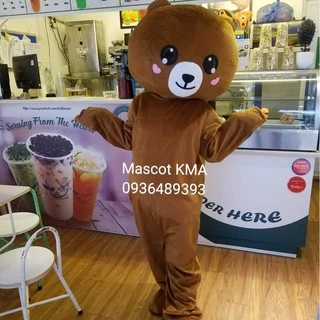 [15 loại mặt gấu có sẵn] Mascot Gấu Brown - Tặng kèm áo làm mát - Quần áo hoá trang
