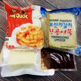 Combo Bánh gạo tokbokki kèm sốt+phô mai mozza và chả cá Hàn Quốc