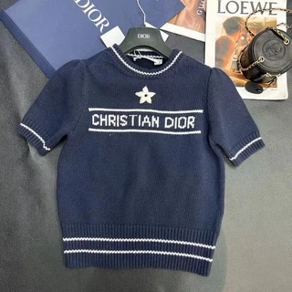 Áo len nữ ngắn tay thời trang cao cấp Christian Dior CD phong cách trẻ trung,đơn giản