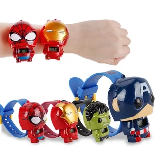 Đồng hồ điện tử hoạt hình Captain America/ Spiderman cho trẻ em