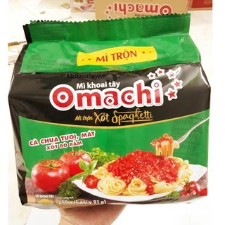 COMBO 5 Mì Trộn Omachi Sốt Spaghetti Gói 91g CHUẨN