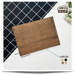 Khổ A4 - Sổ album dán ảnh Scrapbook, bìa cứng Handmade