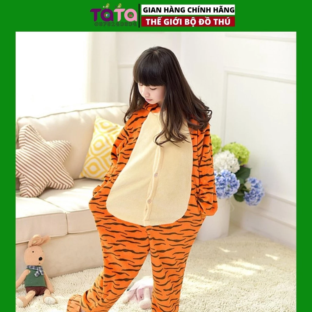Bộ đồ hình thú HỔ VÀNG cho bé ,bộ đồ liền thân nhiều màu cho bé Trai bé Gái loại CAO CẤP TA15