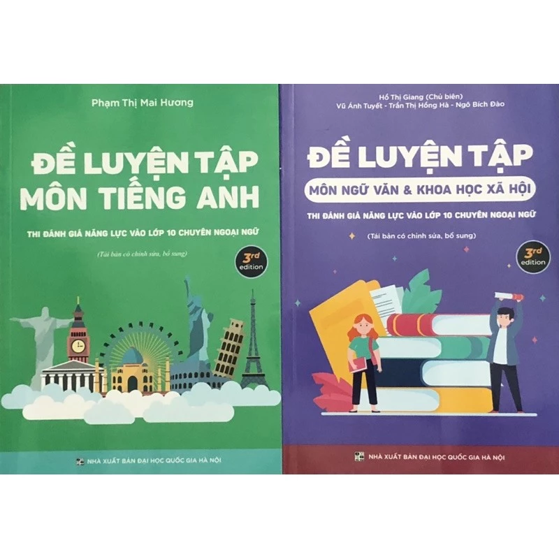 Sách - (Combo 2 cuốn)Đề Luyện Tập Thi Đánh Giá Năng Lực Vào Lớp 10 Chuyên Ngoại Ngữ Môn Ngữ Văn - Tiếng Anh