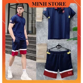 Bộ Thể Thao Nam thun lạnh có cổ UNI Cộc Tay, Bộ Hè Nam chất liệu thun lạnh mềm mịn - MINHSTORE66 *