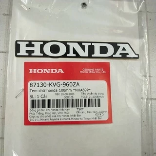 Tem Honda màu trắng nền màu đen 100mm