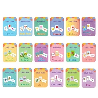 Combo trọn bộ 16 hộp chủ đề Flashcard tiếng anh, thẻ học thông minh cho bé