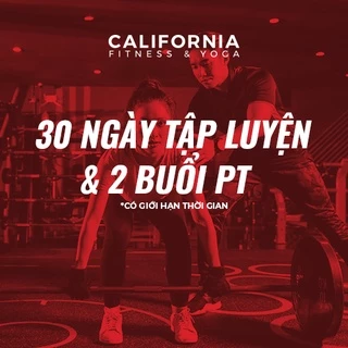 [TOÀN QUỐC] E-voucher tập gym California Fitness - 30 ngày và 02 buổi tập định hướng cùng HLV Cá nhân