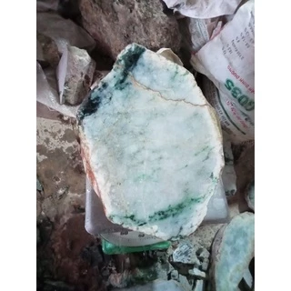 100gr Raw Jadeite Jade Stone Đá Thô Phỉ Thuý Ngọc Màu Xanh Trắng