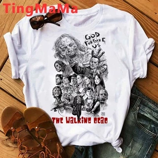 Áo Thun Cặp Đôi In Hình Chủ Đề Phim the Walking Dead Phong Cách vintage