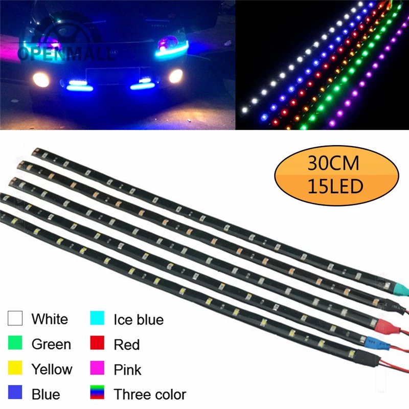 Dây đèn LED 15 bóng 30cm chống nước cho xe hơi