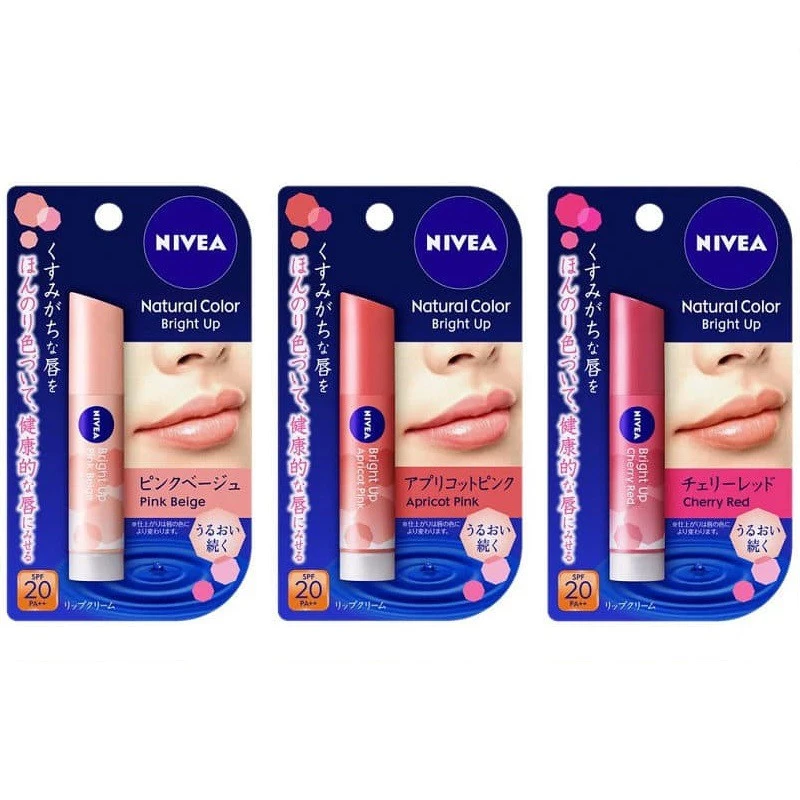 Son dưỡng môi có màu NIVEA NATURAL COLOR BRIGHT UP NHẬT SPF20 PA++ (3.5g)