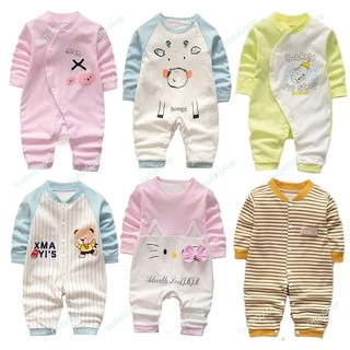 Body dài tay cho bé trai, bé gái, bodysuit liền thân 100% cotton, hàng xuất Hàn TTS170