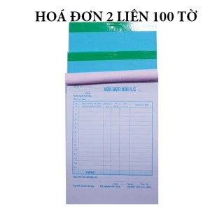 Hóa đơn bán lẻ 2 liên " 13x19"cm (1 cuốn = 100 tờ "50 bộ")