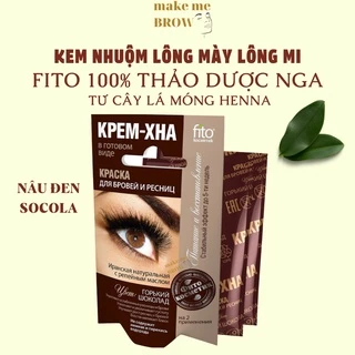 NÂU SOCOLA - Kem nhuộm lông mày lông mi FITO 100% thảo dược Nga lá móng Henna 4ml (dạng gói 8 lần dùng) - makemeBrow