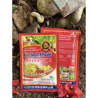 Vua sạch khuẩn 25gr- Hiệu quả trên các bệnh thán thư,bả trầu, sương mai, nấm, phấn trắng, thối nhũn ở cây trồng