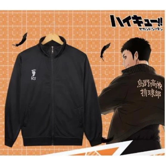 Áo Khoác Đen Thời Trang Cosplay Nhân Vật Karasuno Anime Haikyuu