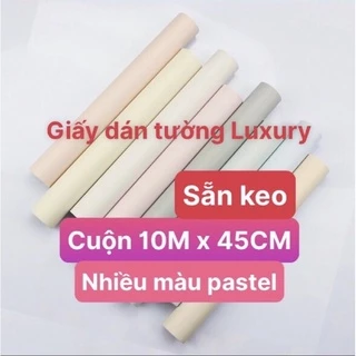 Giấy dán tường_10Mx45CM Decal sẵn keo dán phòng ngủ , phòng khách màu trơn Dán tủ quần áo chống ẩm mốc