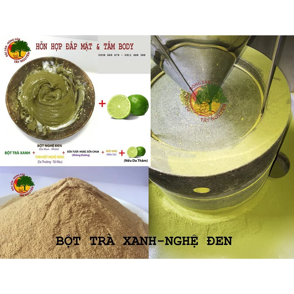 BỘT TRÀ XANH NGHỆ ĐEN 200GR