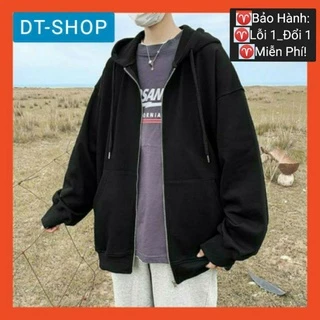 [ VẢI NỈ - SIÊU ĐẸP ] Áo Khoác hoodie form rộng Đen Khoá Kéo Siêu Hot 2024 dành cho nam và nữ M00