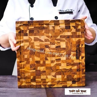 Thớt gỗ teak xuất khẩu - VDC07 ( 35x35x3,8cm )