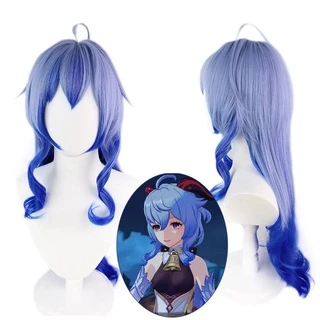 Genshin Impact Ganyu Gradient Blue Long Wig Cosplay Coser Synthetic Halloween