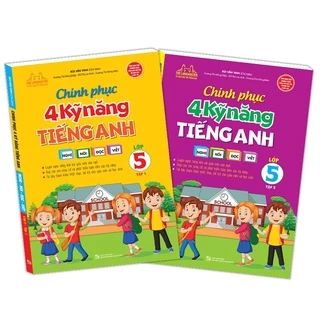 Sách - Combo chinh phục 4 kỹ năng tiếng anh Nghe - nói - đọc - viết lớp 5(trọn bộ 2 cuốn) Tặng Kèm Bookmark