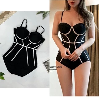 Bikini liền thân - áo bơi 1 mảnh nâng ngực - kèm mút dày có gọng nâng đỡ vòng 1