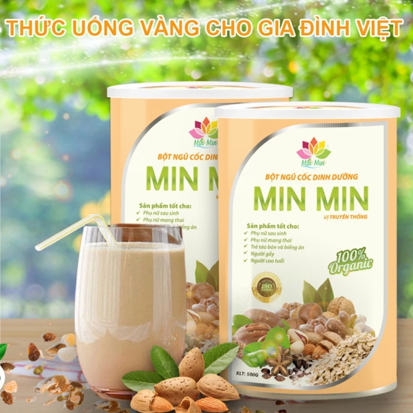 Ngũ cốc Min Min hộp 0.5kg lợi sữa cho bà mẹ trước và sau sinh.