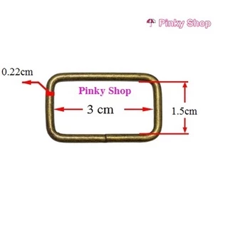 [ Giá sỉ ]Khoen chữ nhật 3cm màu đồng làm phụ kiện túi xách, balô Pinky Shop mã KCND3