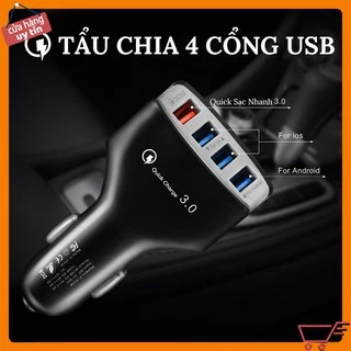 Tẩu Sạc Ô Tô 4 Cổng USB (Có 1 Cổng Quick Sạc Nhanh 3.0)