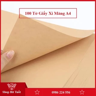 Giấy Kraft xi măng gói hàng A4 gói hàng quà vintage in ấn bao test mọi máy in 100 tờ