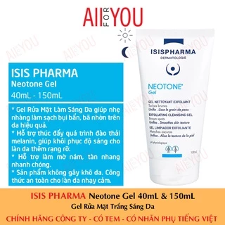 [CHÍNH HÃNG CÓ TEM] [MẪU MỚI] ISIS PHARMA Neotone Gel 40mL & 150mL - Gel Rửa Mặt Trắng Sáng Da.