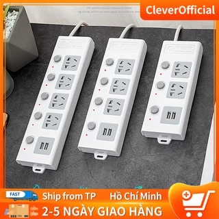 Ổ cắm điện đa năng thông minh 2 cổng USB 5v sạc nhanh, ổ chịu tải 2500W tiết kiệm 30 kilowatt giờ dây nối 1.8/2,5m OCD01