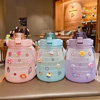 Bình Nước 1400ml,1,4l Cao Cấp. Bình Nước cute, giữ nhiệt, có vạch chia hàng ngày